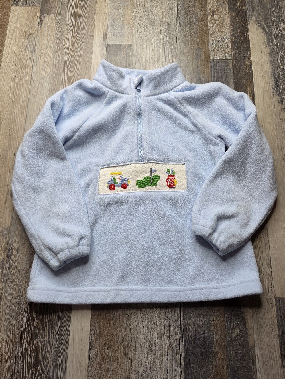 Cecil & Lou Fleece Half-Zip Pullover 4T Blue Smocker Golf Theme